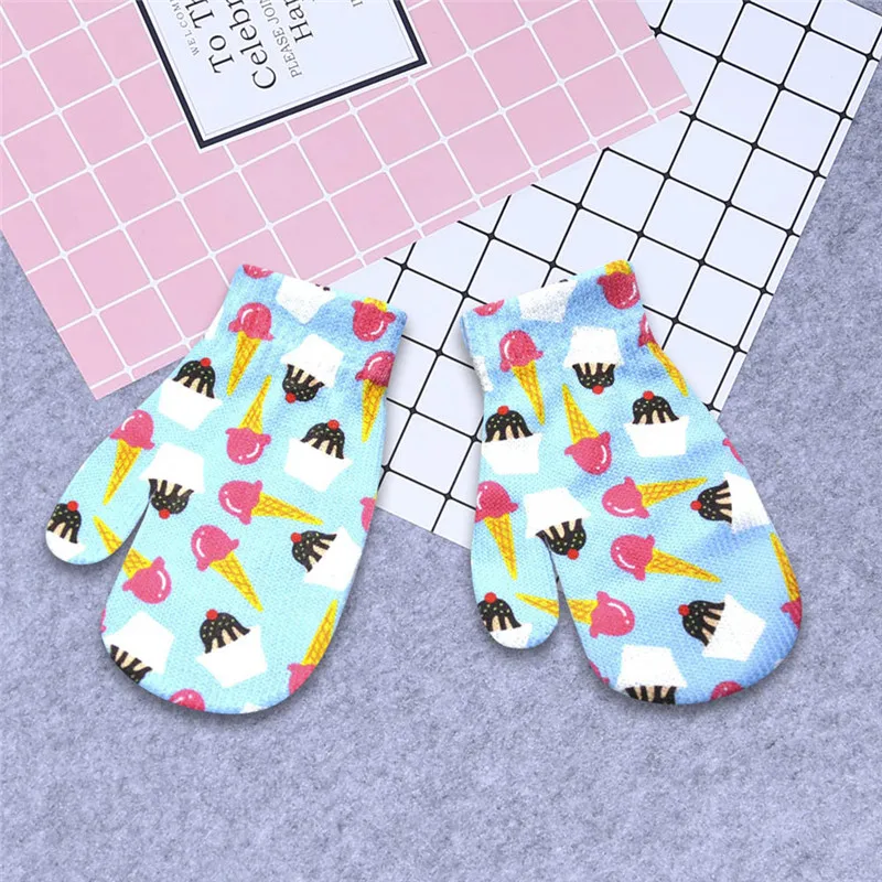 Children Kids Winter Warm 3D Animal Print Knitted Kitty Pet Cute Gloves Fashion Hand Gloves guantes eldiven handschoenen 40FE1815
