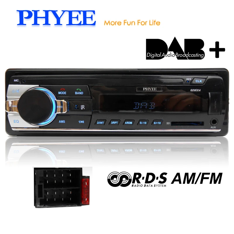 1 Din автомагнитола DAB Авторадио Bluetooth Авто Аудио Стерео RDS AM FM MP3 USB SD Aux-in-dash ISO головное устройство PHYEE SX-MP3520DAB