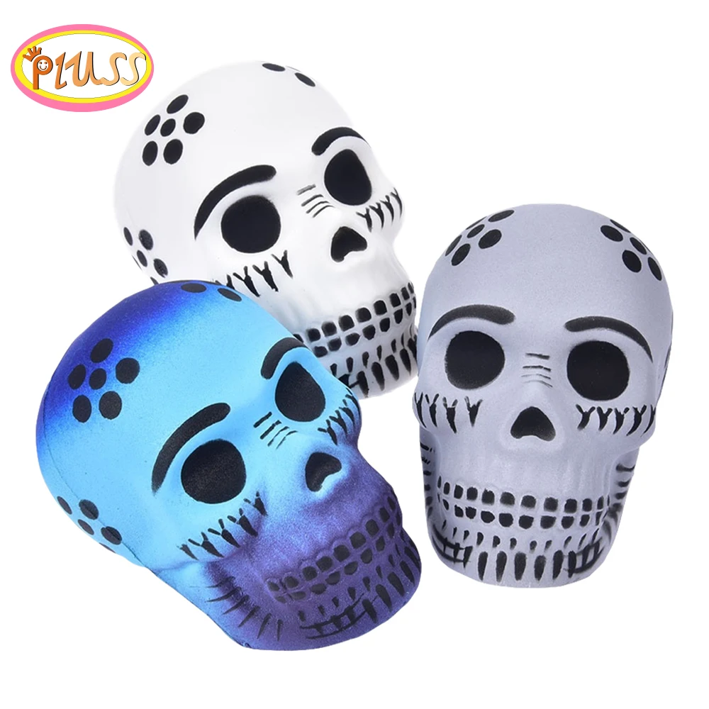 

2019 New Squishy Slow Rising Stress Relief Wreak Toy PU Halloween Exquisite Fun Galaxy Skull Scented Squishy Toys