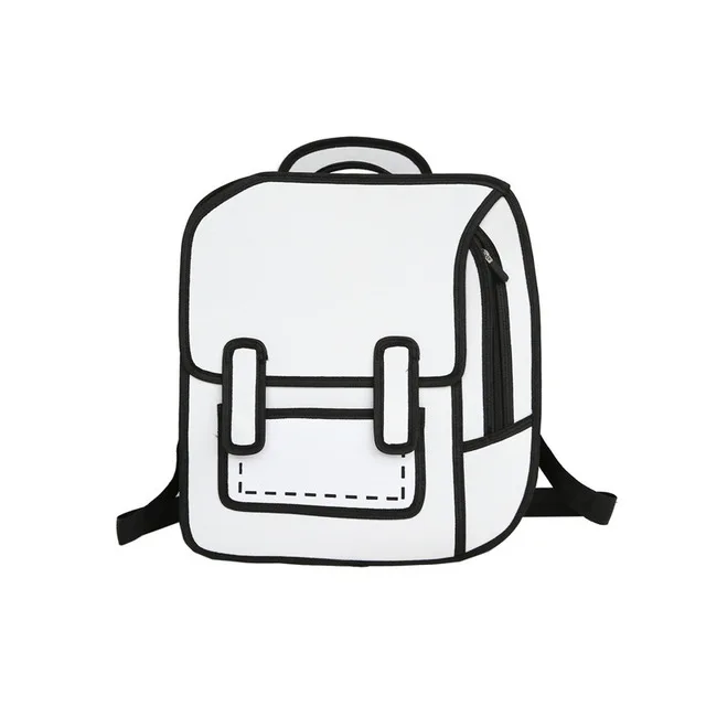 Комический рюкзак для девочек, персональные 3D стерео сумки, новые женские Мультяшные холщовые рюкзаки, сумка-мессенджер, модные милые студенческие сумки 78 - Цвет: Белый