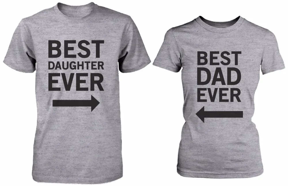 Buy Matching Grey T Shirts Set For Dad and Daughter