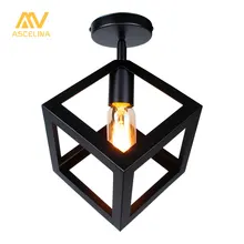 American Vintage LOFT Single Style Ceiling Light Corridor Entrance Balcony Room Ceiling Lamp Indoor Lighting Fixture Square lamp