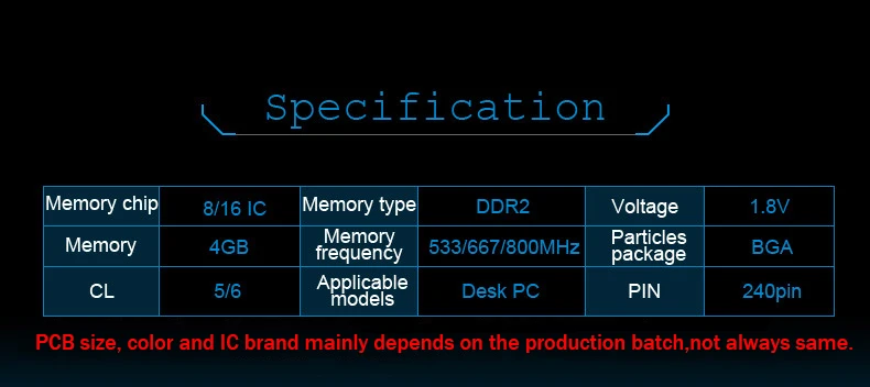DDR2 533 667 800 4g