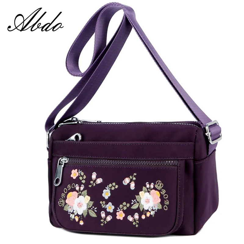 

2019 new embroidered nylon bag ladies shoulder bag casual messenger bag designer Bolsa Feminina bag