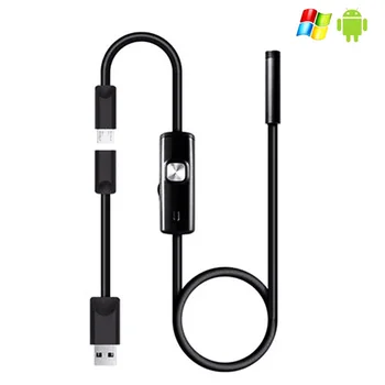 

Waterproof Android USB Endoscope Camera 5.5mm 6 LED Snake Pipe Inspection Borescope 1.3MP 1M 2M 5M For Windows PC Samsung Huawei