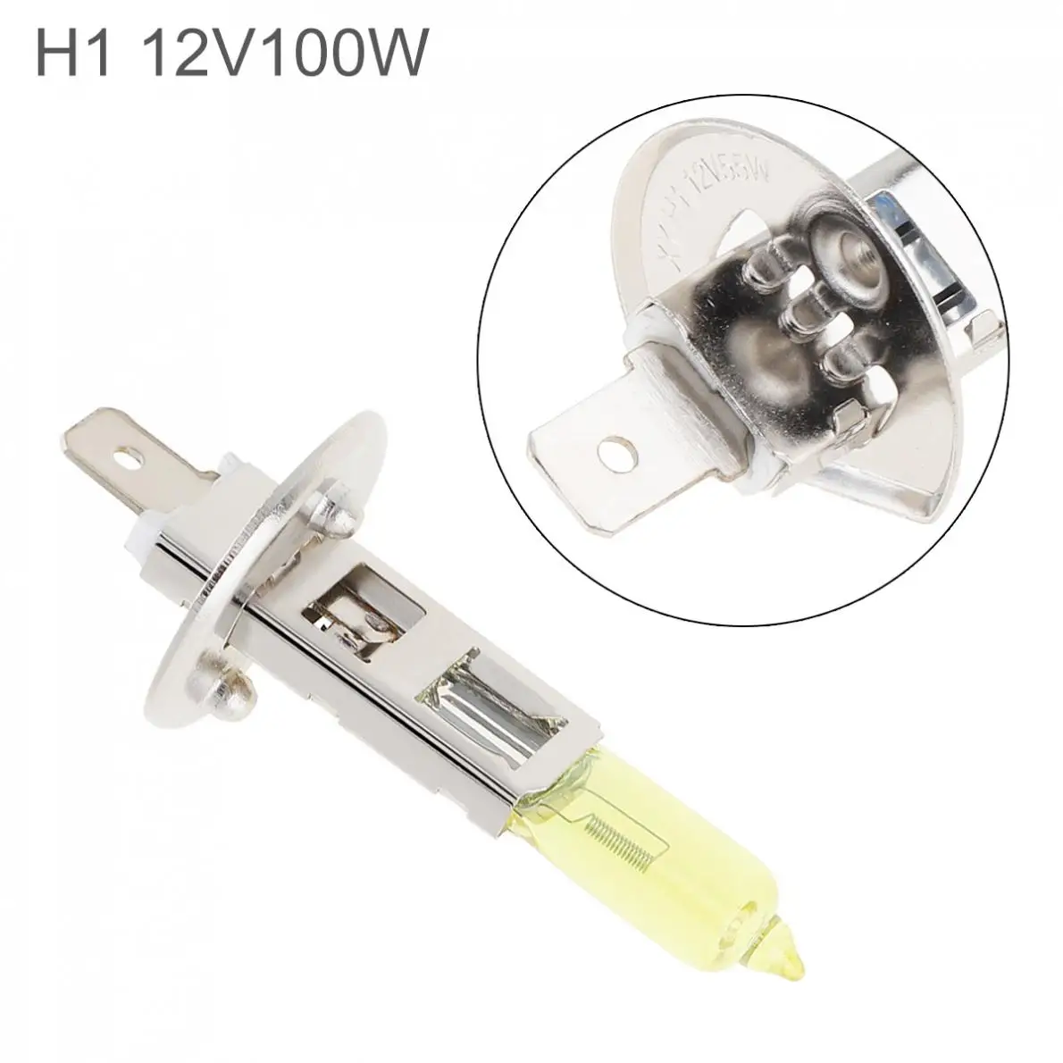 

12V H1 100W 2500K Yellow Light Super Bright Car Xenon Halogen Lamp Auto Front Headlight Fog Light Bulb