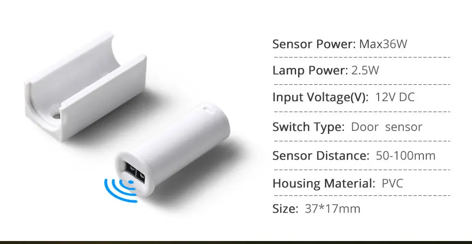 Motion Sensor 12V DC 2.5W PVC Infrared Smart Door Sensor Smart Switch Auto ONOFF Door Lighting cupboard Wardrobe Bar Lights (3)