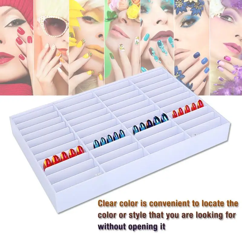 Fake Nails Clear Storage Box Empty Nail Art Decoration Rhinestone Gem