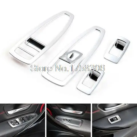 Angelguoguo Car window glasses lifter decoration Frame on door stickers For 2013-2015 BMW 3 Series F30 F35/ 1 Series F20