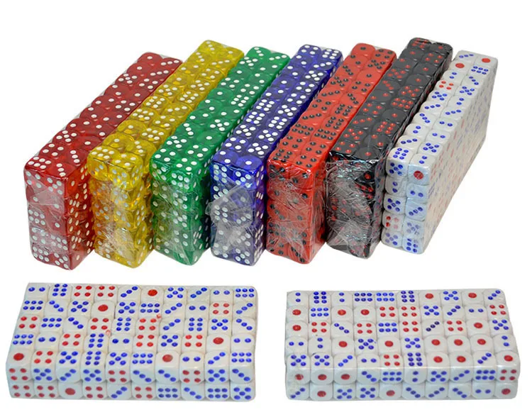 16 мм черный акриловый казино цифровой многогранный набор игральных костей шестигранный точечный Забавный кубик для настольной игры D& D РПГ игры вечерние игровые кубики