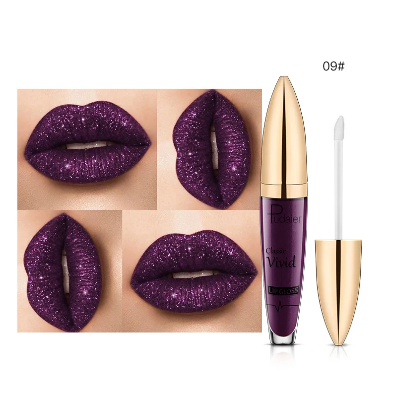 9 Shimmer Lip Gloss Waterproof Lip Tint Metallic Liquid Lipstick Makeup Long Lasting Glitter Nude Lip Gloss Plumper Lip Tattoo - Цвет: 9