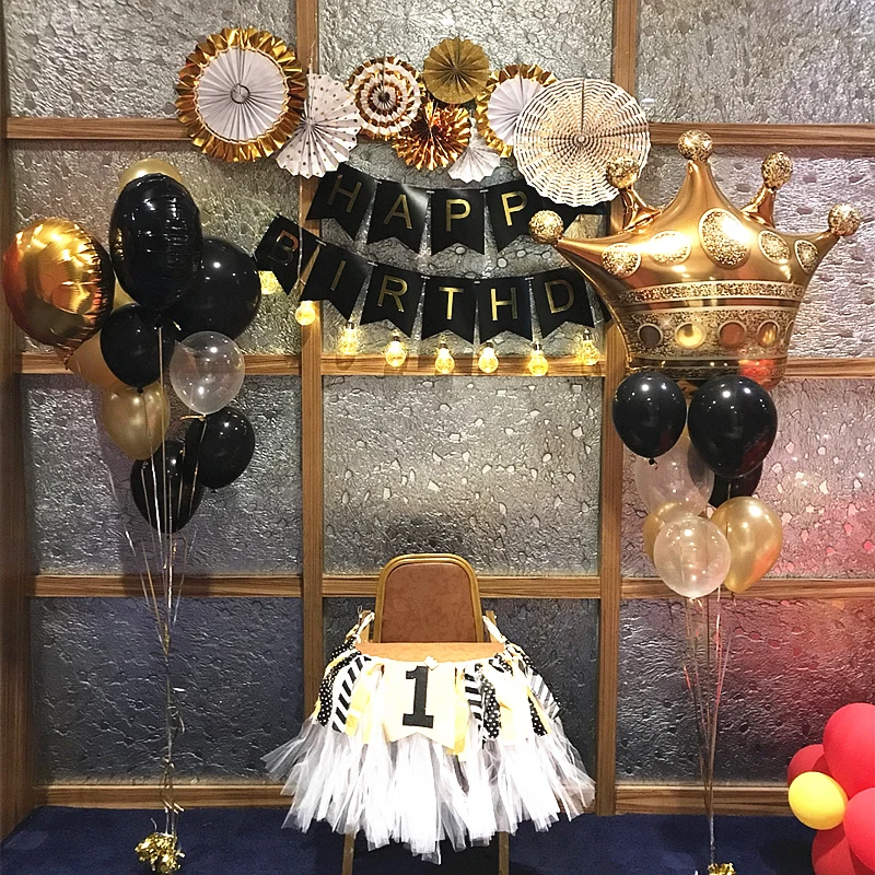 Золотые металлические латексные шары для девочек, корона с надписью «Happy Birthday», воздушные шары для свадьбы, дня рождения, украшения для вечеринок, детские игрушки