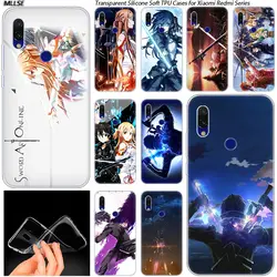 Аниме Sword Art Online Горячая Силиконовый чехол для Xiaomi Redmi 7 GO S2 4X 4A 5 5A 5 плюс 6 6A 6Pro Note 4 4X5 6 7 Pro Мода Обложка