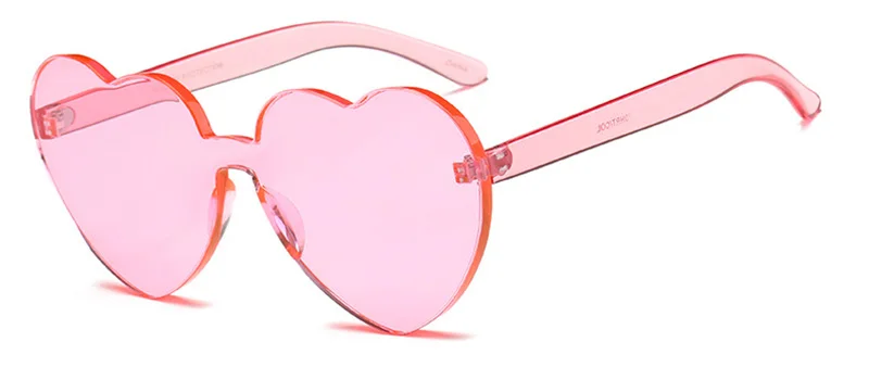 Шауна негабаритный милый карамельный цвет для женщин сердце острые Солнцезащитные очки Мода Толстые линзы оттенков UV400 - Цвет линз: Pink
