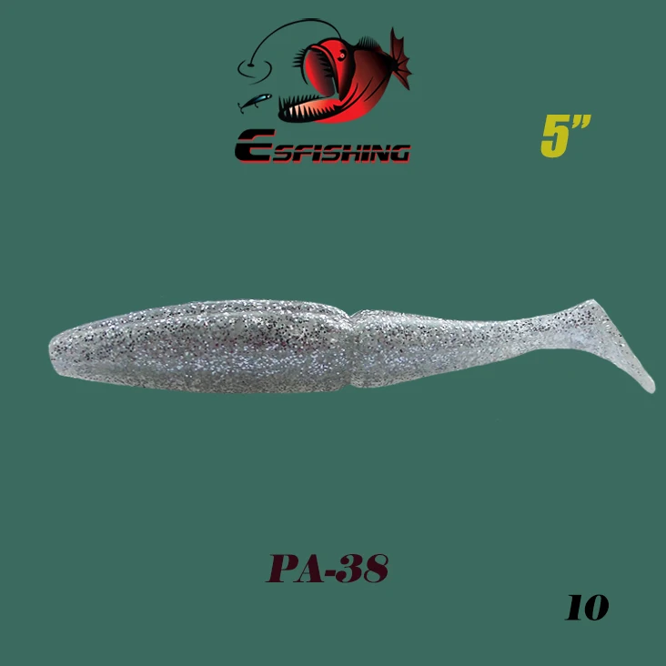 Esfishing Shad 125 мм 40 шт. рыболовные приманки мягкие приманки рыболовные снасти поддельные рыбы Пластиковые приманки Морская река - Цвет: PA38