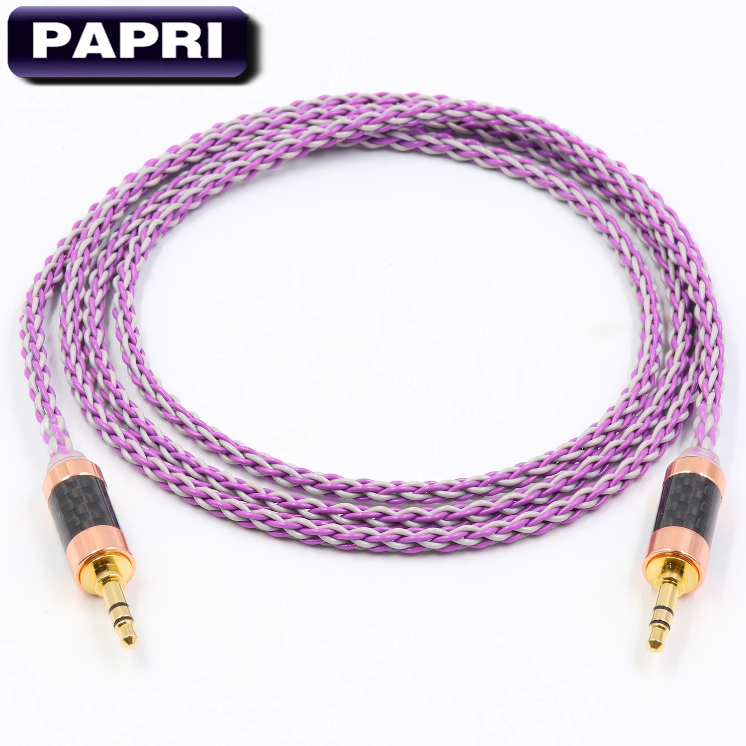 PAPRI AUX Upgraded Headphone Cable PVC 99 99997 OCC Copper Silver Plated DIY Audio Cable Male To Male Wires For Amplifier