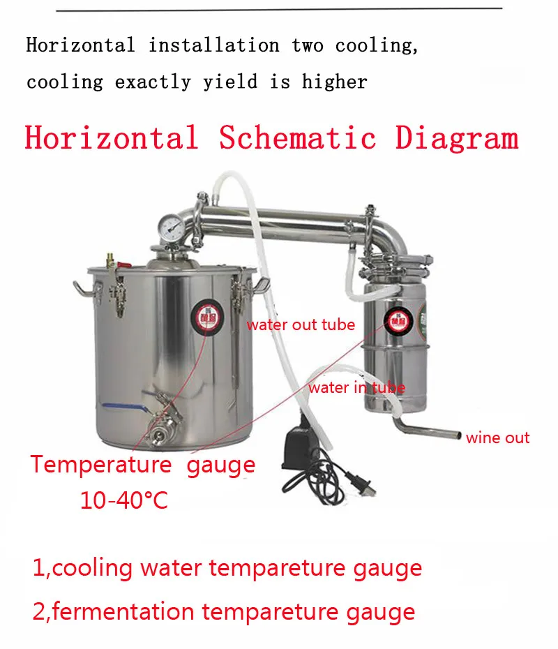 Бытовой 25L Нержавеющая Сталь Вино пивоварения машина алкоголь водка ликер дистиллятор горшок/котлы оборудование