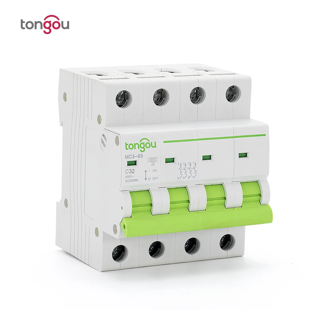 4P 32A AC 110V 220V 400V C Type MCB Mini Circuit Breaker 5 Years