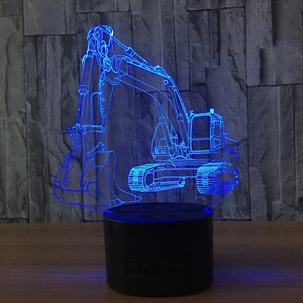 Ночник 3D экскаватор светодиодный сенсорный 7 цветов USB|Ночники| |