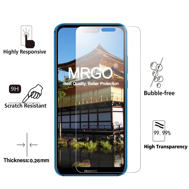 MRGO для Huawei P20 Lite защитная пленка из закаленного стекла мобильного телефона 9H 2.5D