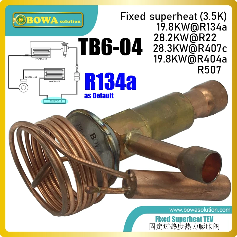 TB6-04 fixed superheat TEV is great for high backgrond refrigeration plant, such as heat pump clothes dryers or air chambers photo
