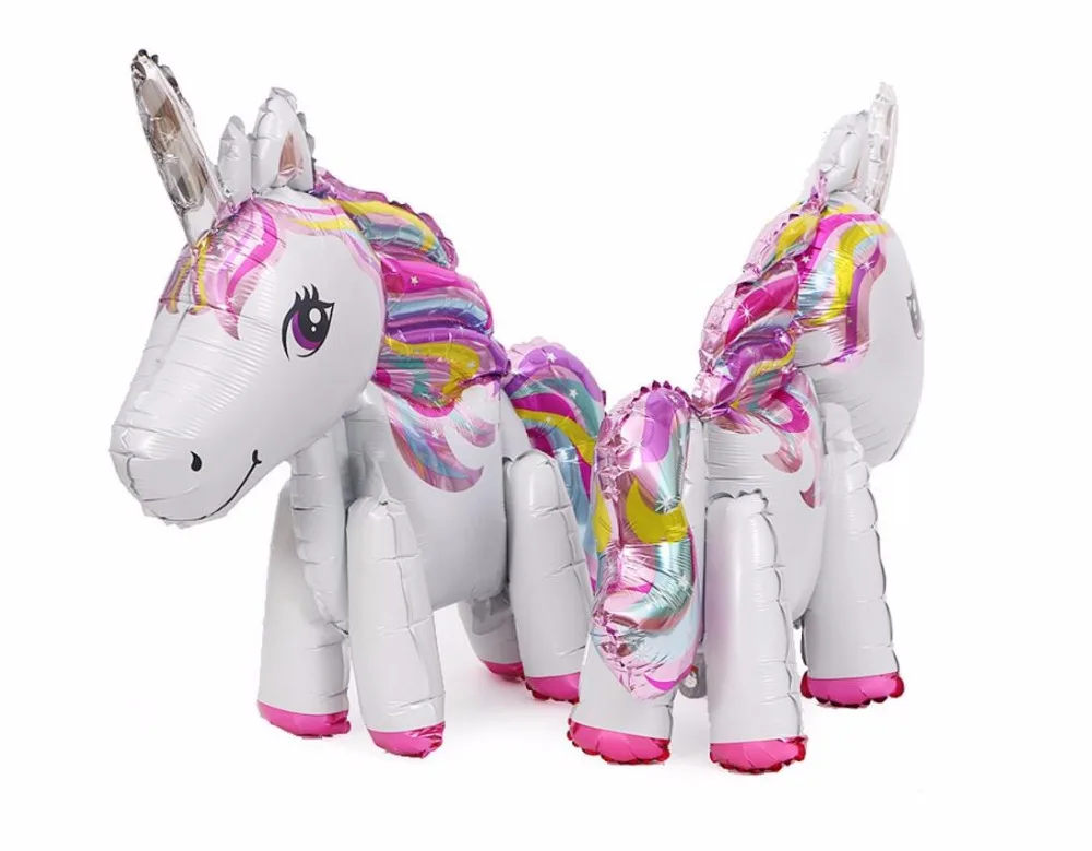 3D Unicorn Foil Balloons Stand Walk Globos Baby Shower Birthday Wedding Party decorations kids ballon supplies Unicorn party  (2)