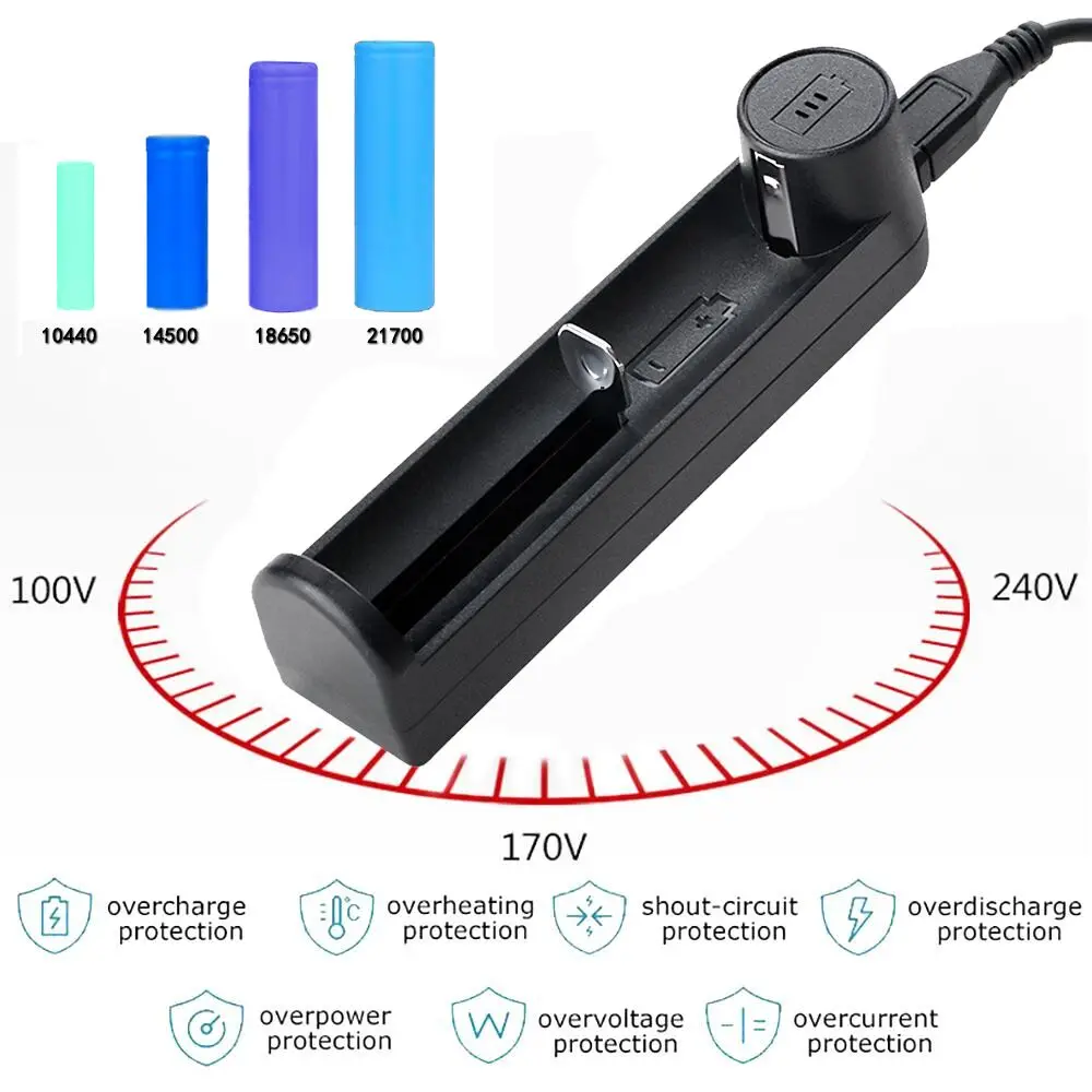 USB Порты и разъёмы литиевой батареей Зарядное устройство 18650 18490 16340 14500 10440 26650 20700 21700 AA li-ion батарея Перезаряжаемые