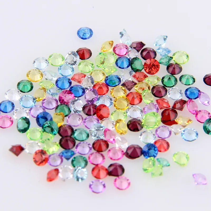 

2880PCS Mix Color Resin pointback rhinestone 2/3/4MM FSparkle Confetti bride shower Table Decoration wedding party