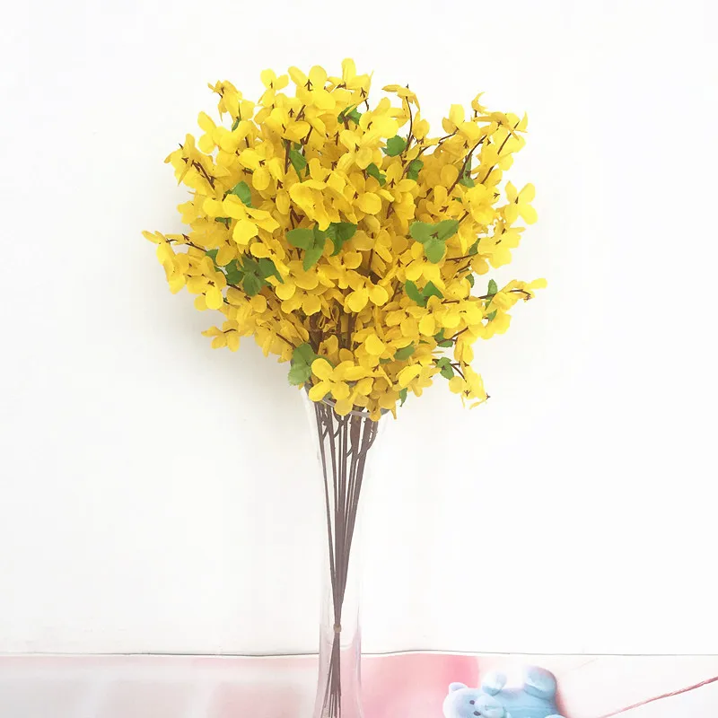 Online Get Fake Yellow Flowers Aliexpress Alibaba Group Moth Orchid Yellow Fake Flower For Wedding Party Home Decoration Marriage Simulated Flowers