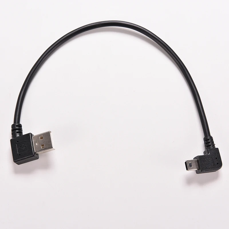 25 см USB 2 0 правый угол папа к мини 5 Pin Левый Мужской адаптер Соединительный