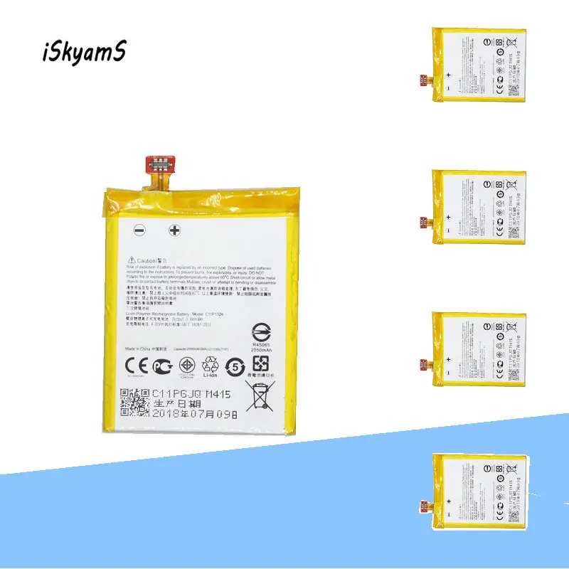 ISkyams 5 шт. 2050 мАч C11P1324 Сменный аккумулятор для телефона ASUS Zenfone T00F T00J A501CG A500CG A501 A500G Z5