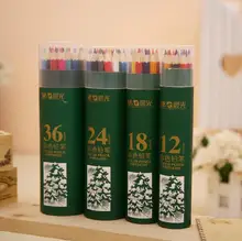 2018 brand professional color pencil drawing barreled 12,18 24 36-color crayon wood pencil school supplies 48 colors of the morn