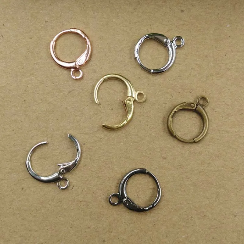 30pcs/lot 11*15mm Earring Hook Clasps Gold Silver Color Brass French