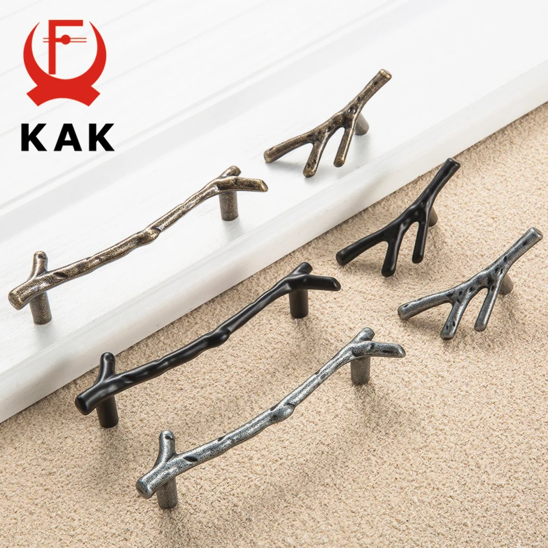 Tree Branch Handles Black Silver Cabinet Drawer Door Pulls Knobs Furniture Top
