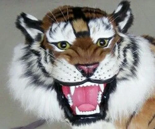 

creative simulation tiger head model plastic&fur tiger doll gift 30x25cm a173