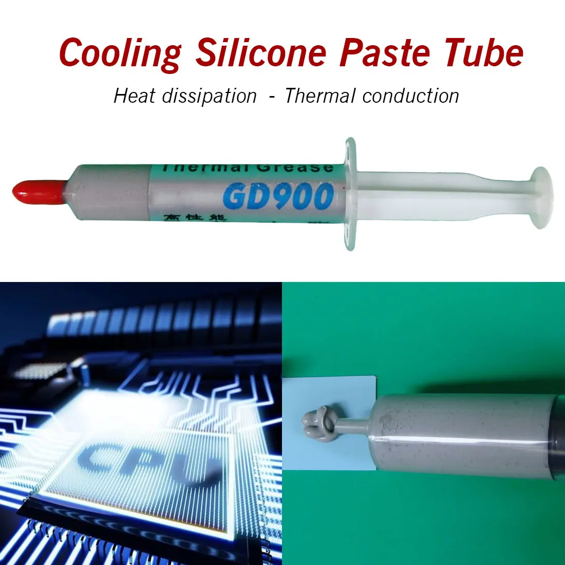 

Thermal Paste Grease Silicone Plaster GD900 Heat Sink Compound Net Weight 30 Grams High Performance Gray for CPU SY30