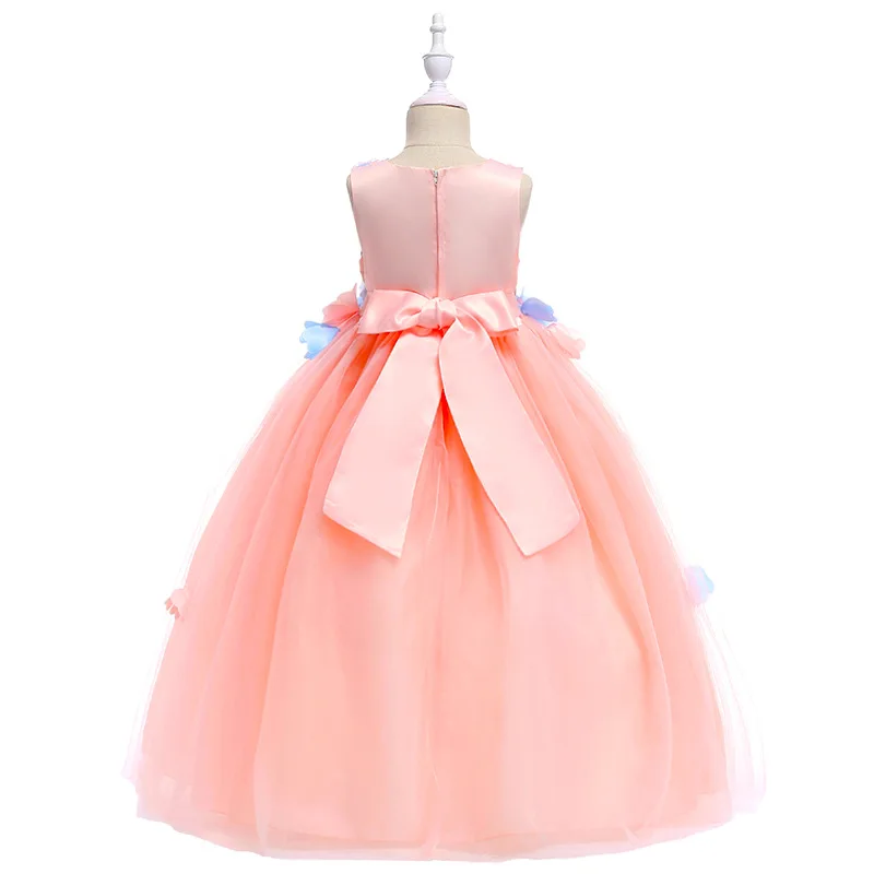 Новое поступление индивидуальный заказ коралловый бальное платье для девочек в цветочек платья ручной Цветок Jewel платья 2018