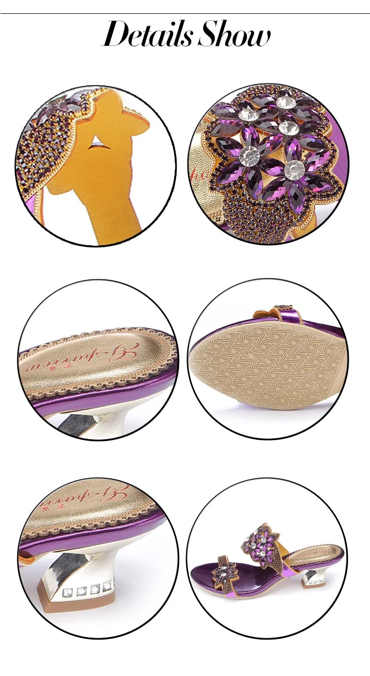 2016 Summer Diamond Purple Peep Toe High Heels Sandals For Sale Size 11 Hollow Female Korean Style Sexy Thick Womens Slippers6