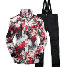 Зимний теплый для катания на лыжах костюм комплект для мужчин и женщин ветроустойчивый Влагоустойчивый термический костюм куртка и штаны зимний лыжный костюм