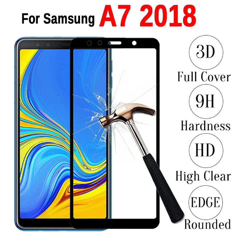 

Protective Glass For Samsung A7 2018 Screen Protector On Galaxy A7 A750 2018 A 7 Tempered Glass On SamsungA7 6.0 " inch HD Clear