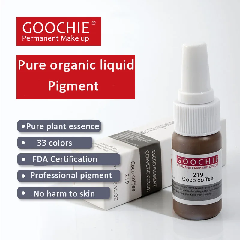 

Goochie Permanent Makeup tattoo ink, pure organic liquid pigment 1/2Oz (15ml) for eyebrow tattoo ink