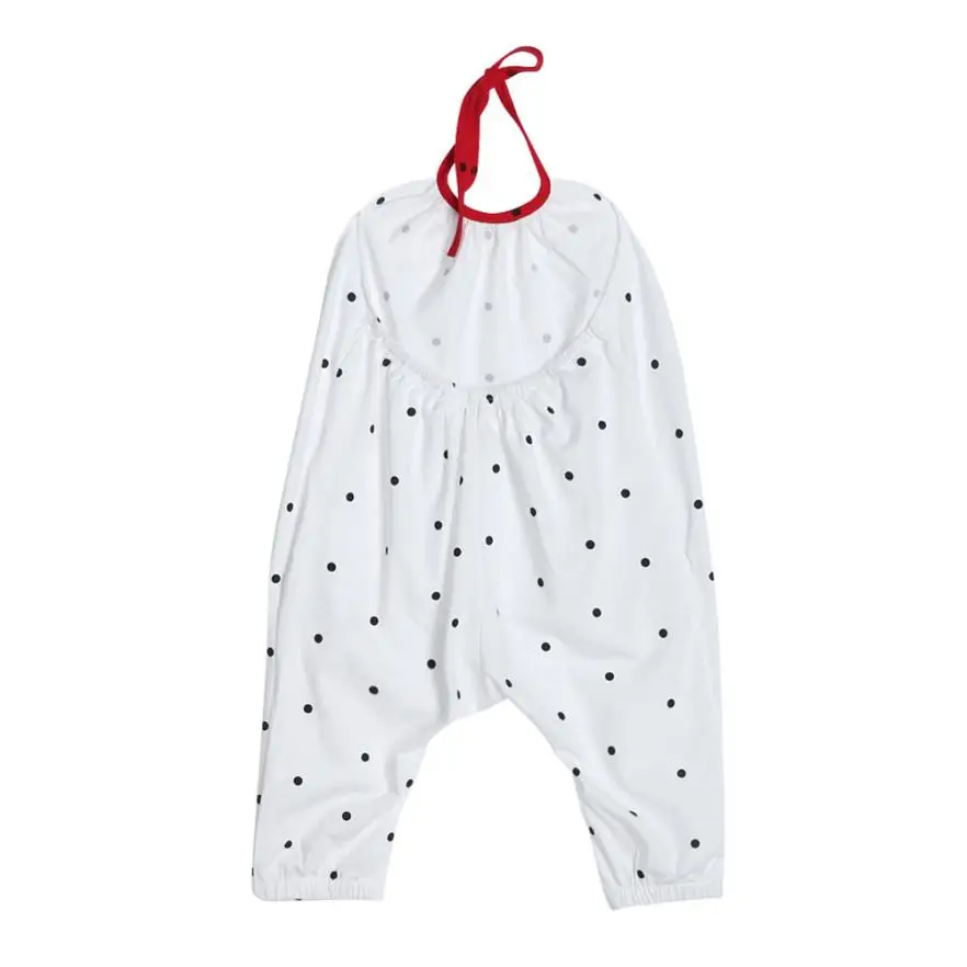 Sunmmer/модные комбинезоны в горошек на лямках для маленьких девочек; комбинезоны; штаны; одежда; P30