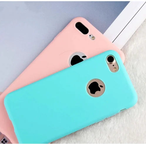 

Candy Soft TPU Silicon Coque With Logo Window Accessories for iPhone X 8 5 5S SE 6 6S 7 Plus Fundas Luxury Earphone Accessories