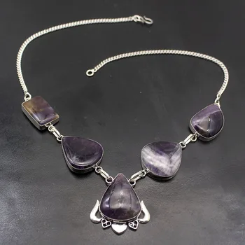 

Hermosa Fantasy Charms Natural PurpleCharoite Silver Color Chain Necklace 19 inch A370 Free Shipping