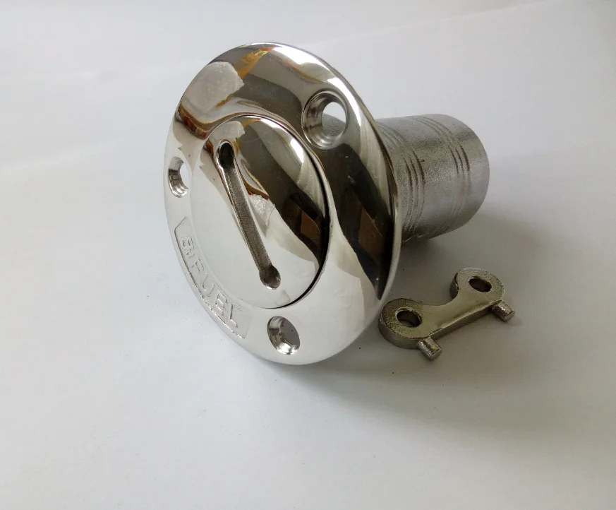 

MARINE BOAT STAINLESS STEEL FUEL FILLER 1-1/2" WITH KEY DECK FILLER