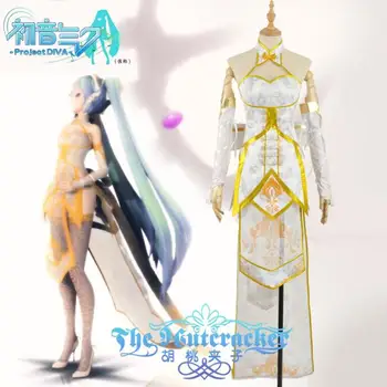 

[STOCK] 2018 VOCALOID Miku Golden Phoenix Cheongsam Cosplay Costume Full Set For Women Halloween Carnival Free Shipping New.