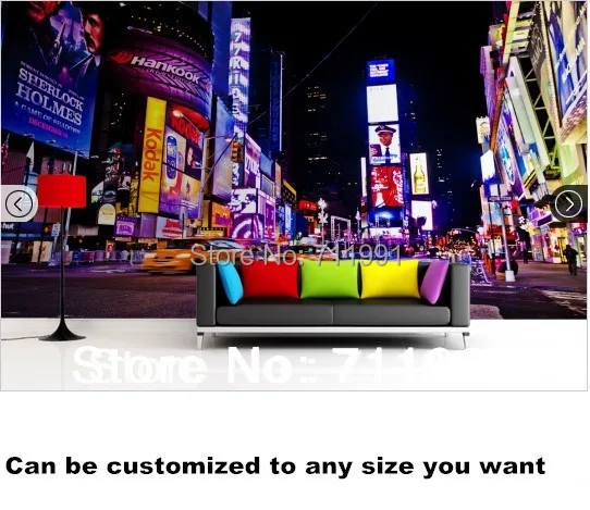 

2015 New Arrival Living Room Modern Papier Peint Papel De Parede Infantil Free Shipping Bright New York Lights Mural Wallpaper