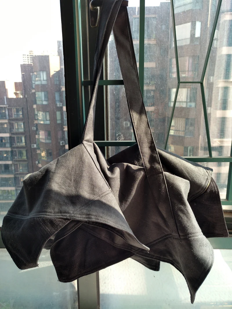 Женские черные оригинальные дизайнерские унисекс черные Большие вместительные дорожные сумки из хлопчатобумажной ткани сумки через плечо винтажные сумки через плечо