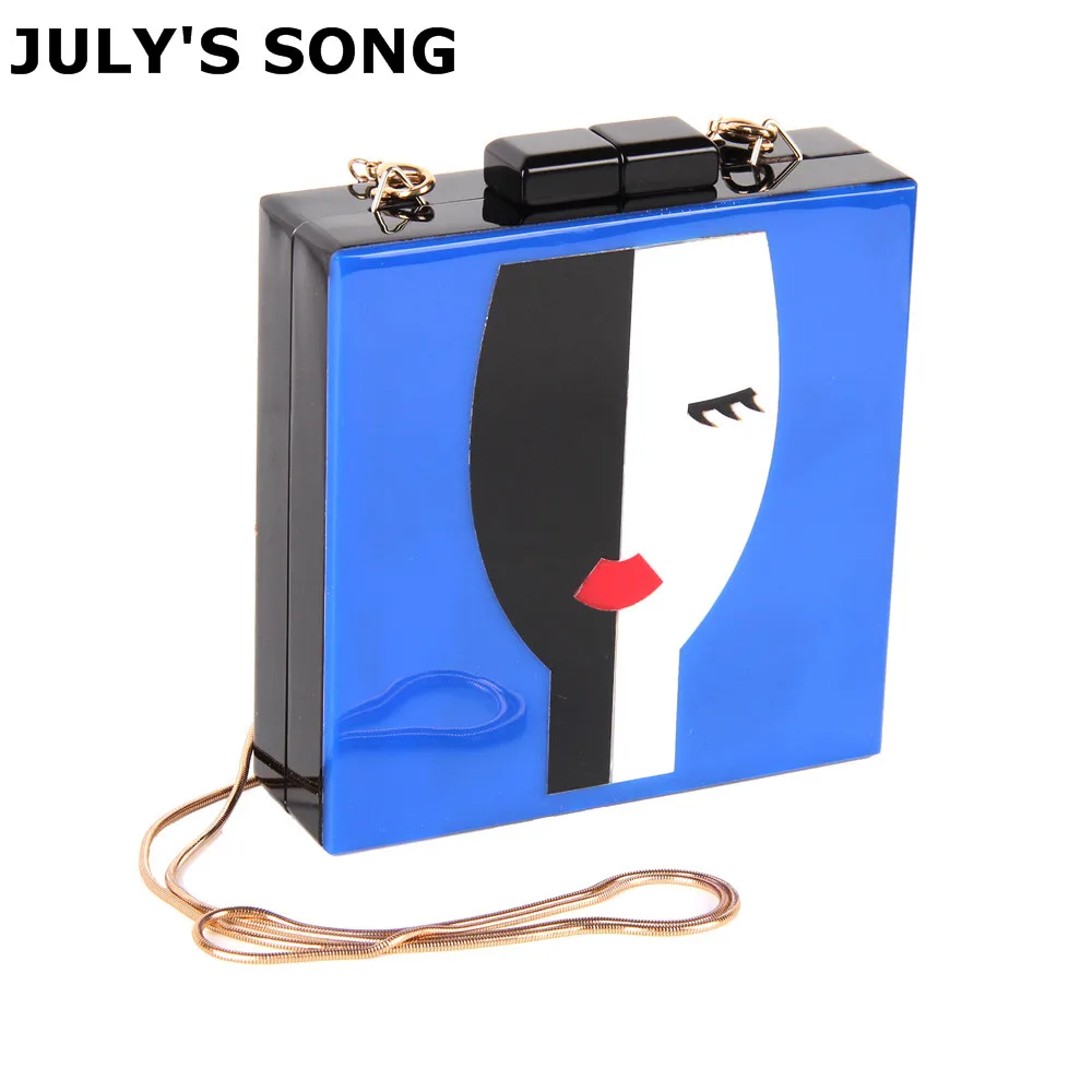 

Designer Acrylic Evening Bags Unique Handbag Women Shoulder Bags Fashion Lady Face Clutch Bag Party Wedding Totes Purse