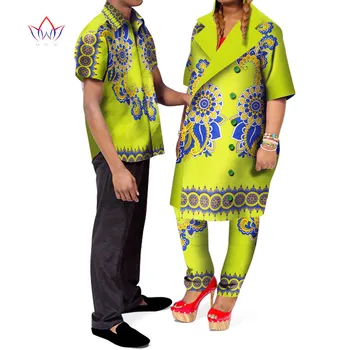 

Summer African Dashiki For Pregnant Women Bazin Riche Men Shirt And Women Suit Plus Size African Clothes For Couples BRW WYQ25